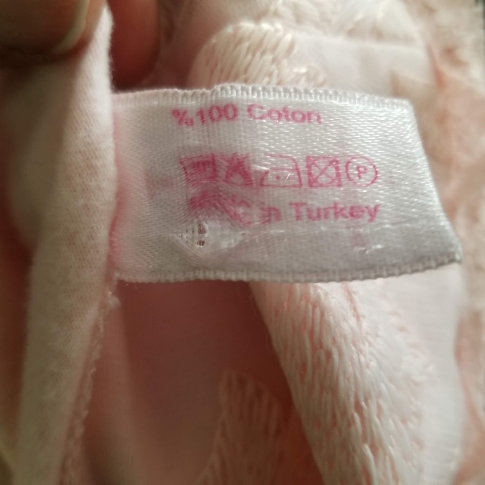 Vintage Tuba Collection Pink Lace Robe Kimono Sleeve Scalloped Trim Size S - Picture 10 of 12